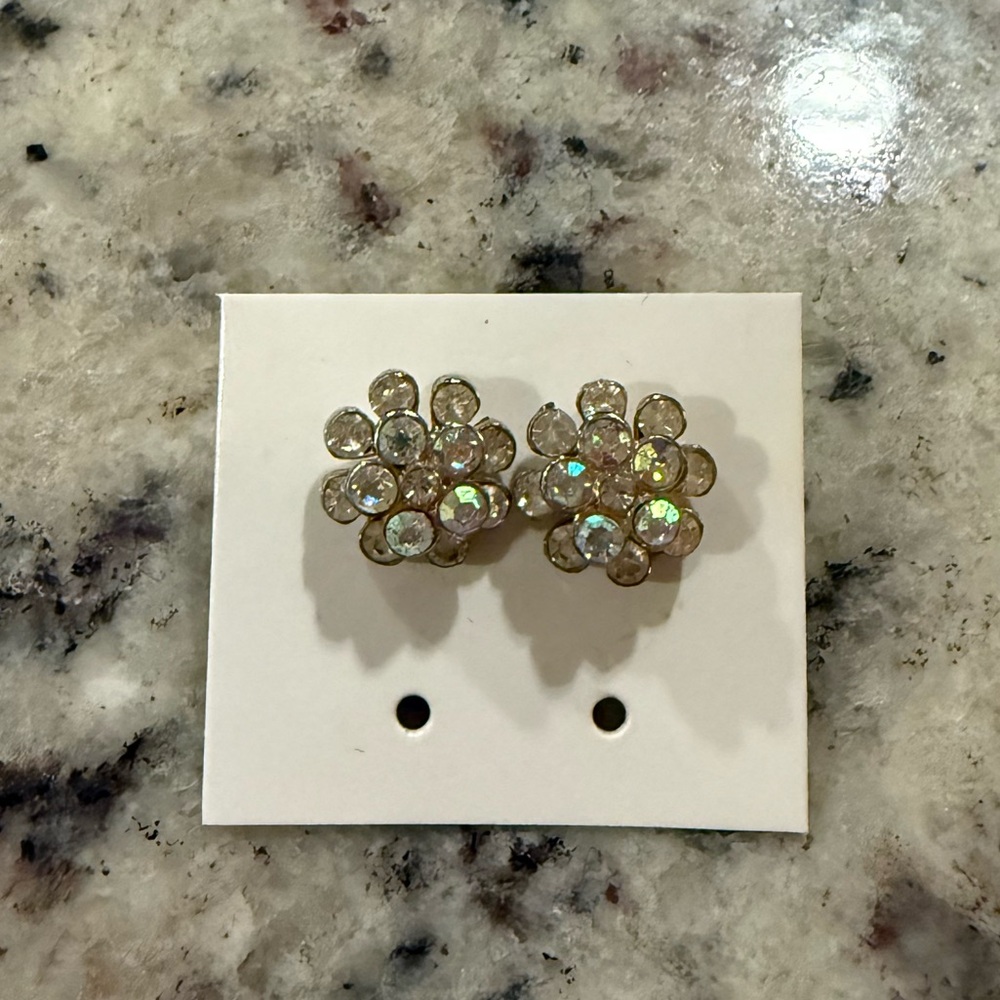 Crystal Flower Stud Earrings